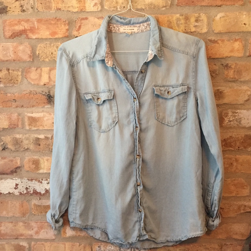 Light denim button down